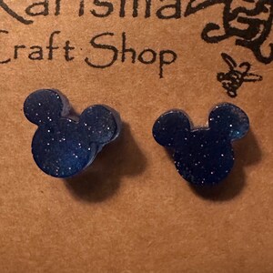 Mr. mouse stud earrings handmade from epoxy resin fish extender fe gift exchange