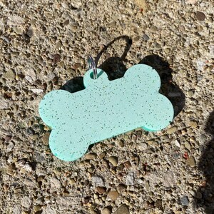 Mint green large dog tag with free personalization pet tag
