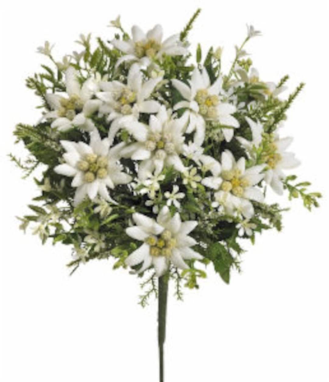 Beautiful Silk Edelweiss Flower Bouquet Etsy