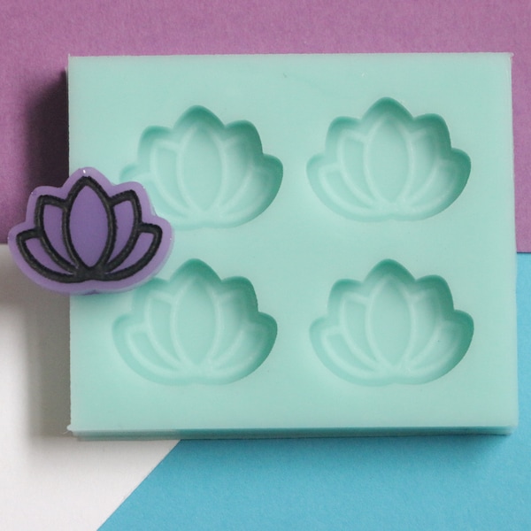 Lotus Flower Bits Silicone Mold Palette pour résine Deco Bag Boucles d’oreilles Studs Shaker Charms DIY