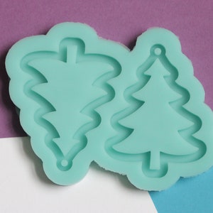 Silicone Christmas Tree Winter Holidays earrings DIY Mold for epoxy resin | Super glossy resin form |  shaped jewelry earrings