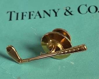 Alfinete de gravata vintage Tiffany & Co. em formato de clube de golfe