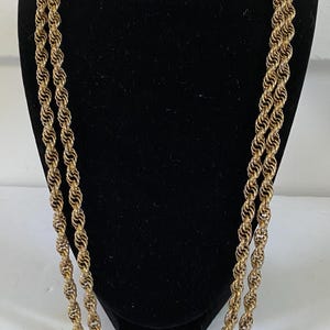 Vintage Monet Gold Tone 27” Twisted Rope Chain