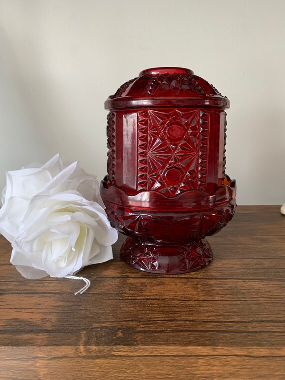 Vintage Indiana Glass Fairy Lamp Etsy