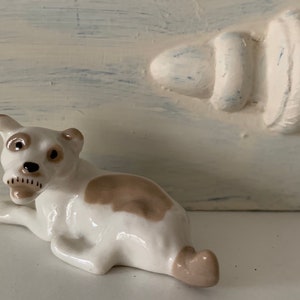 Hand Painted Puppy Figurine by Lomonosov USSR Russian Artist