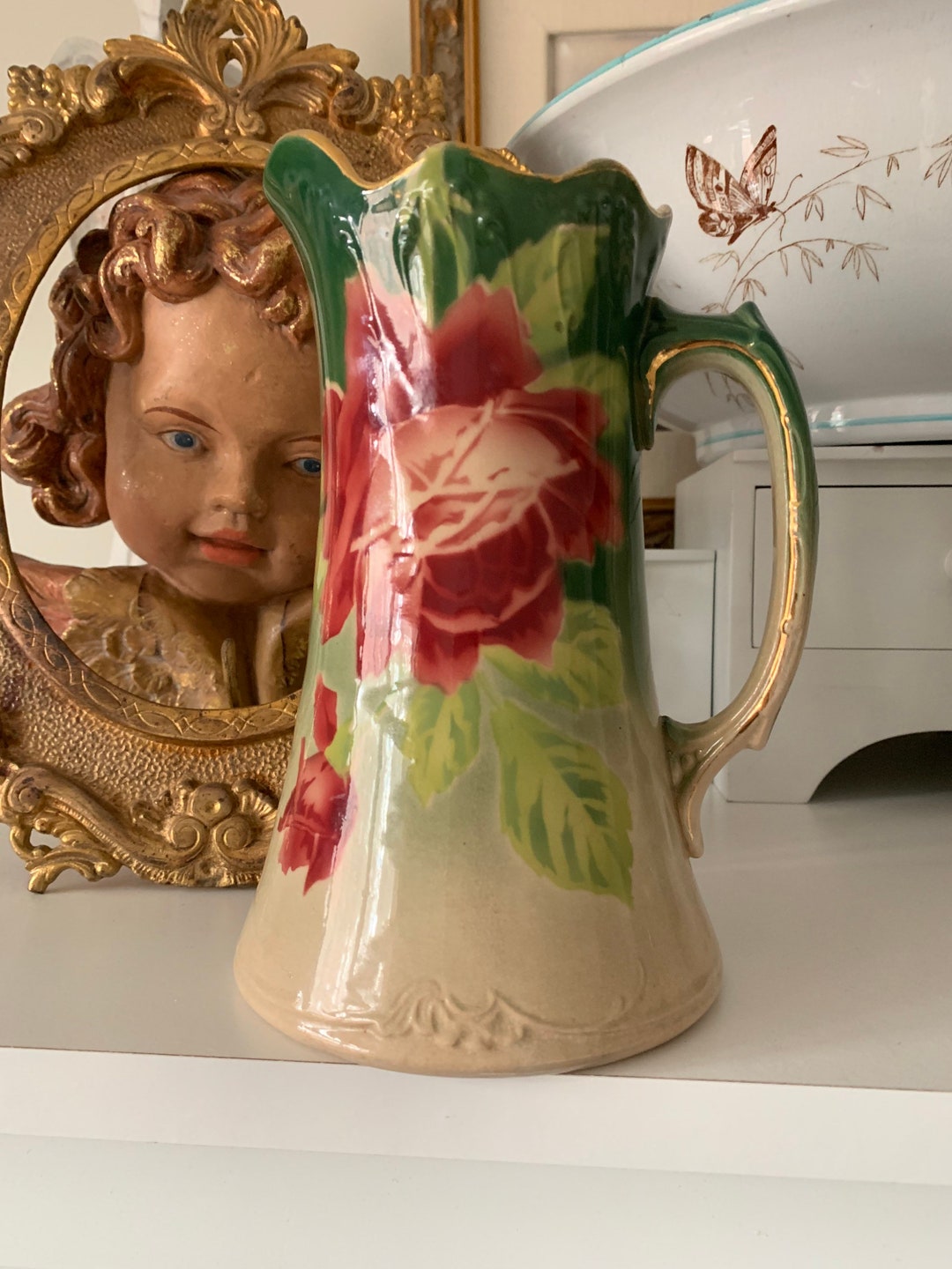 Antique Ceramic Pitcher by Maestricht SB6055 Holland B434 late 1800s