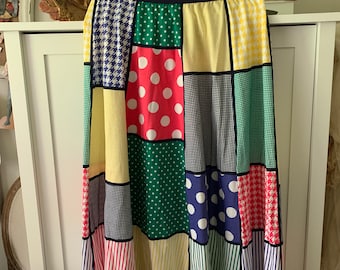 Vintage Patchwork Boho Skirt -Circa 1970