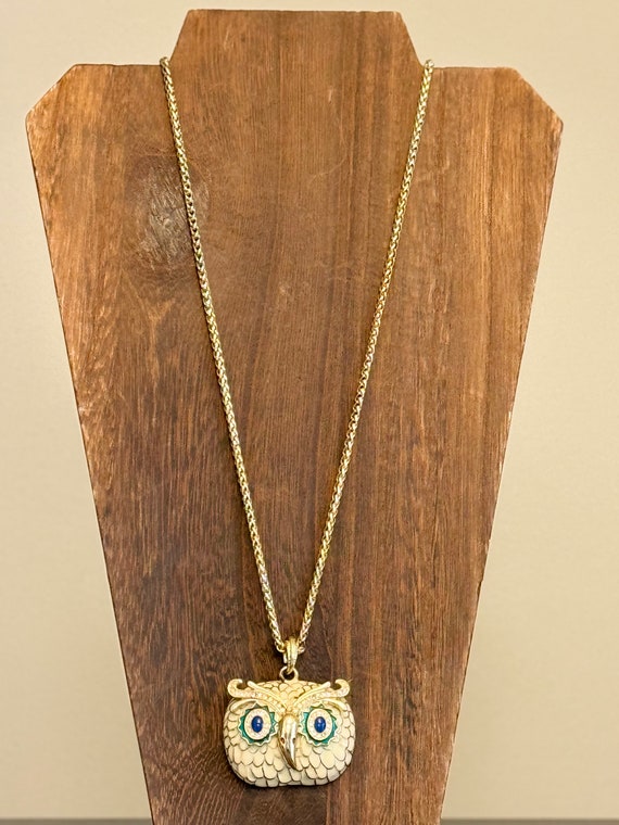 Vintage Kenneth Jay Lane Beautiful Owl Pendant