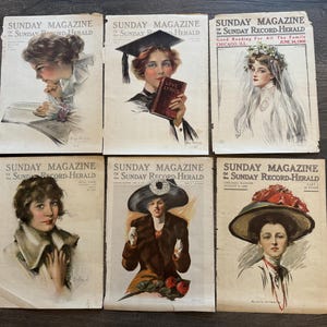 Vintage Magazine Covers-“Sunday Magazine Record Herald”-1906-1914