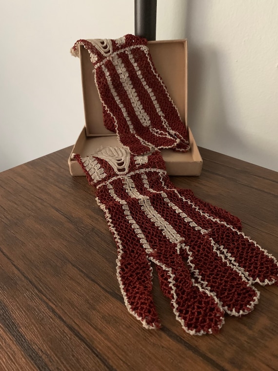 Antique Gloves-Hand Crochet 1945 Christmas Gift