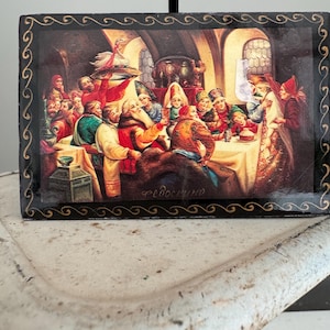 Vintage Fedoskino Handmade Russian Lacquer Box