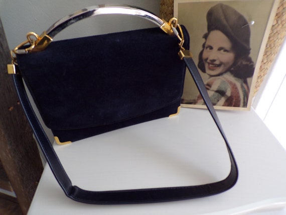 Koret Vintage Navy Suede Purse