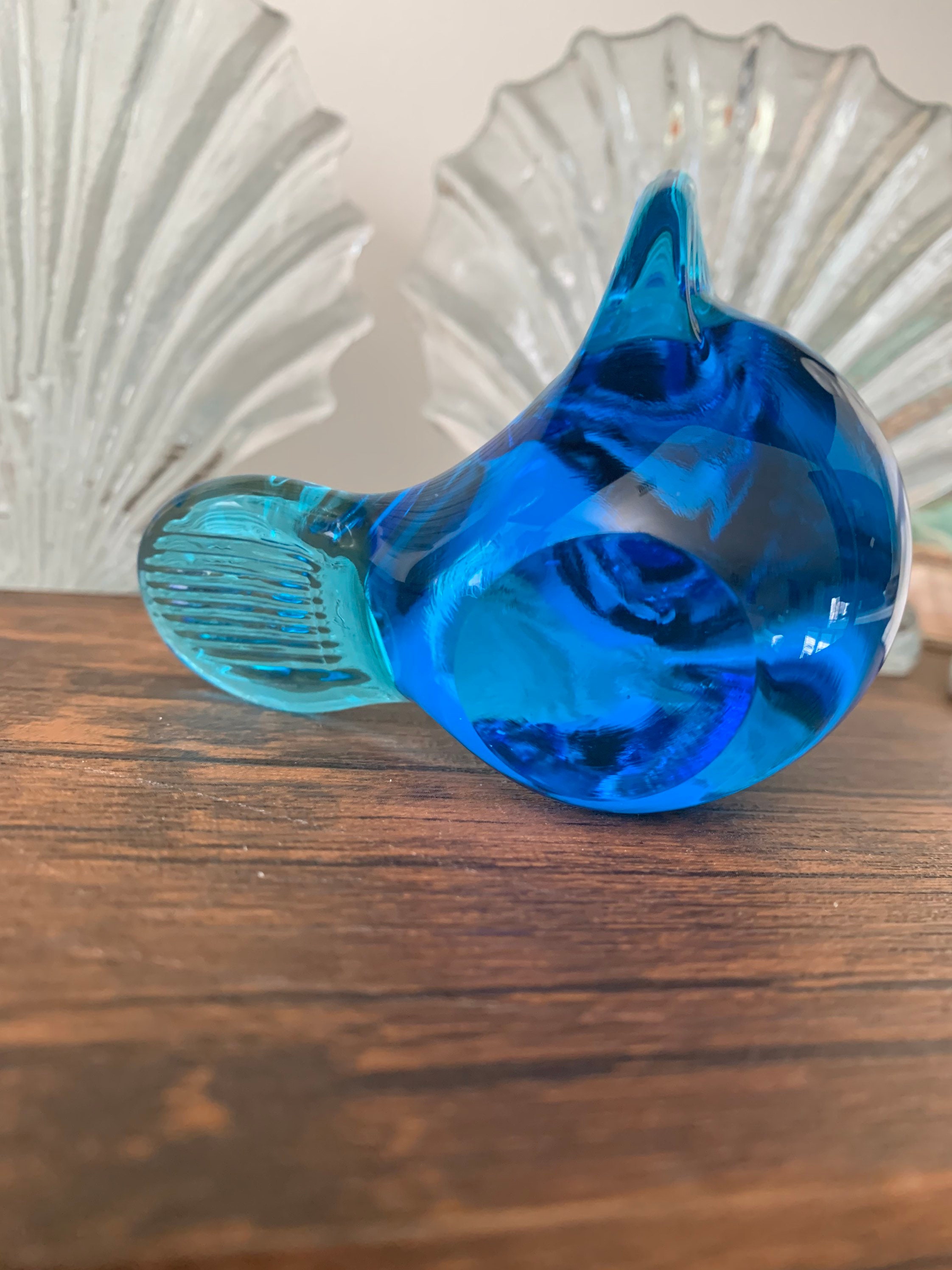 FMロンネビー ガラスオブジェ スウェーデン/イーグル コンドル FM Konstglas Ronneby Sweden Blue Glass Bird Sculpture - Etsy