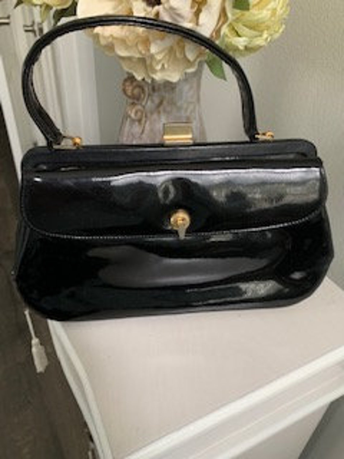 Vintage Bloomingdales Patent Leather Purse Etsy