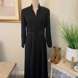 Vintage David Warren Black Maxi Dress Circa 1980s