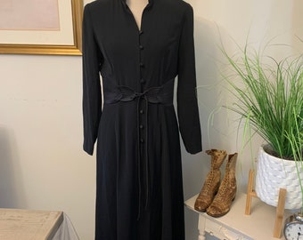 Vintage David Warren Black Maxi Dress Circa 1980s