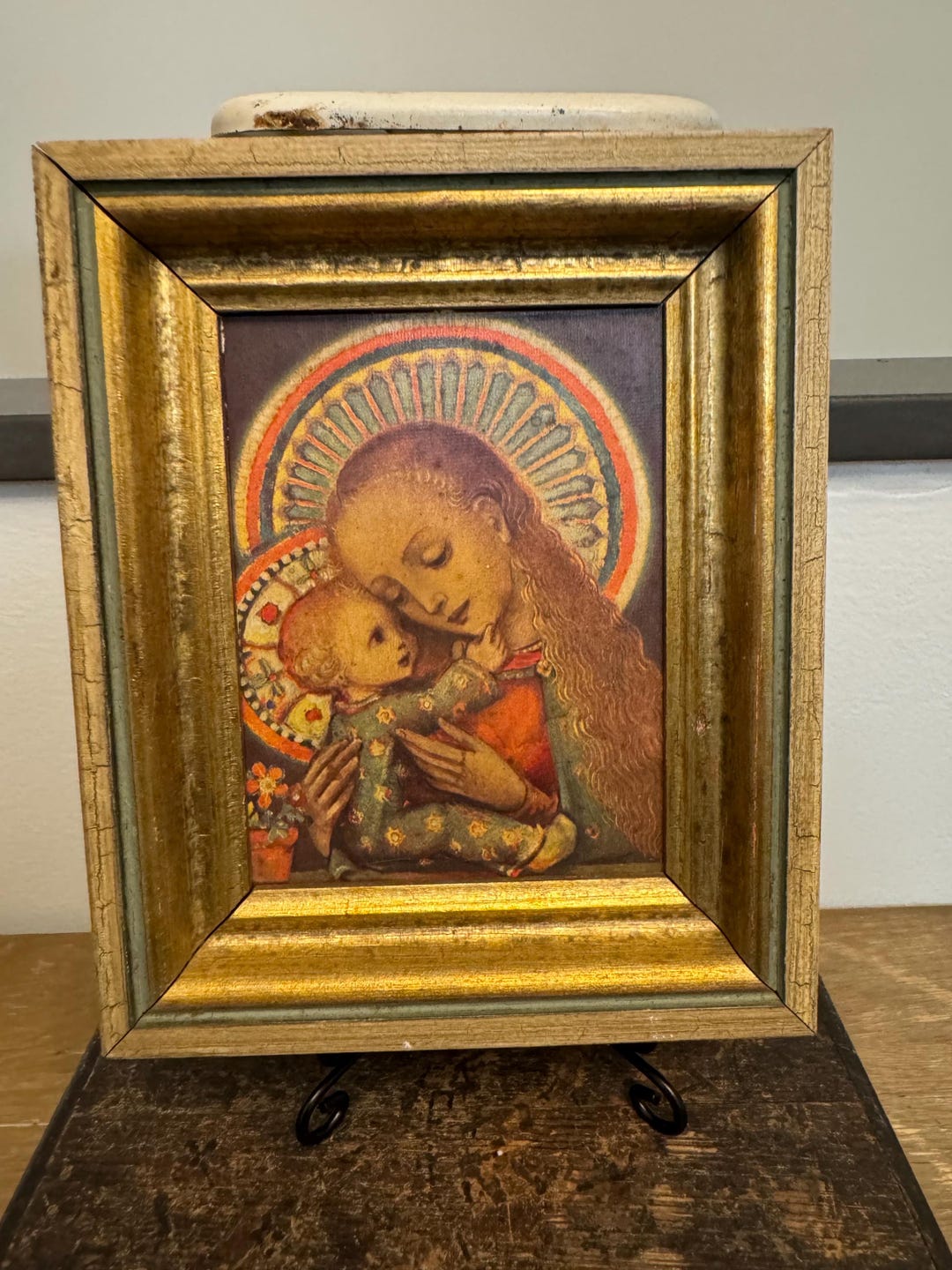 Vintage Framed Madonna and Child Halos Print-made in Germany - Etsy