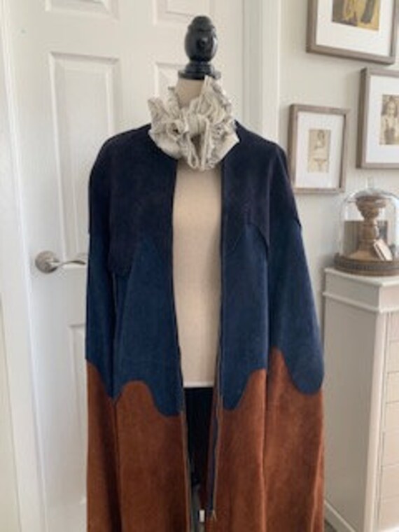 Vintage Suede Tri-Color Cape