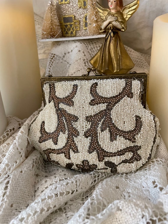 Vintage Hand Beaded Evening Bag from Belgium - image 2