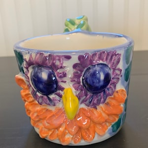 Handmade Owl Mug-Pottery Artisan Piece