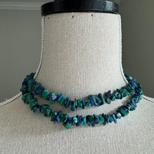 Vintage Lapis and Malachite Chip Necklace
