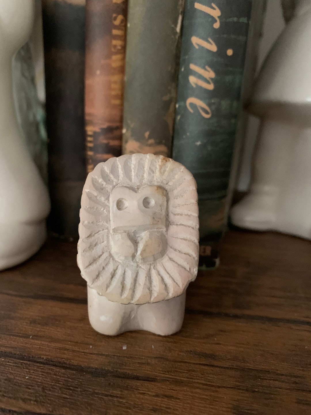 Vintage MCM Hand Carved Lion Cub Figurine - Etsy