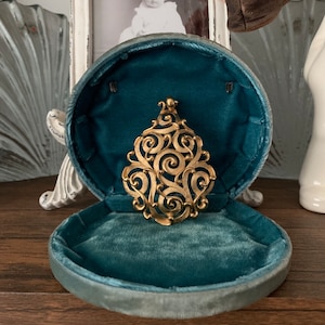 Vintage Trifari Open Work Pendant-Signed
