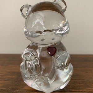 Fenton Vintage July Birthstone Glass Teddy Bear-Original Sticker