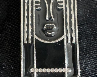 1975 Vintage Charles of The Ritz Signed Art Deco Pendant /Brooch Pin