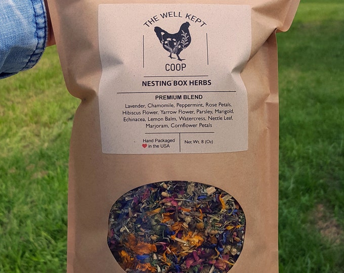 Chicken Nesting Box Herbs Premium Blend 14 Dried Herbs & Flowers for
