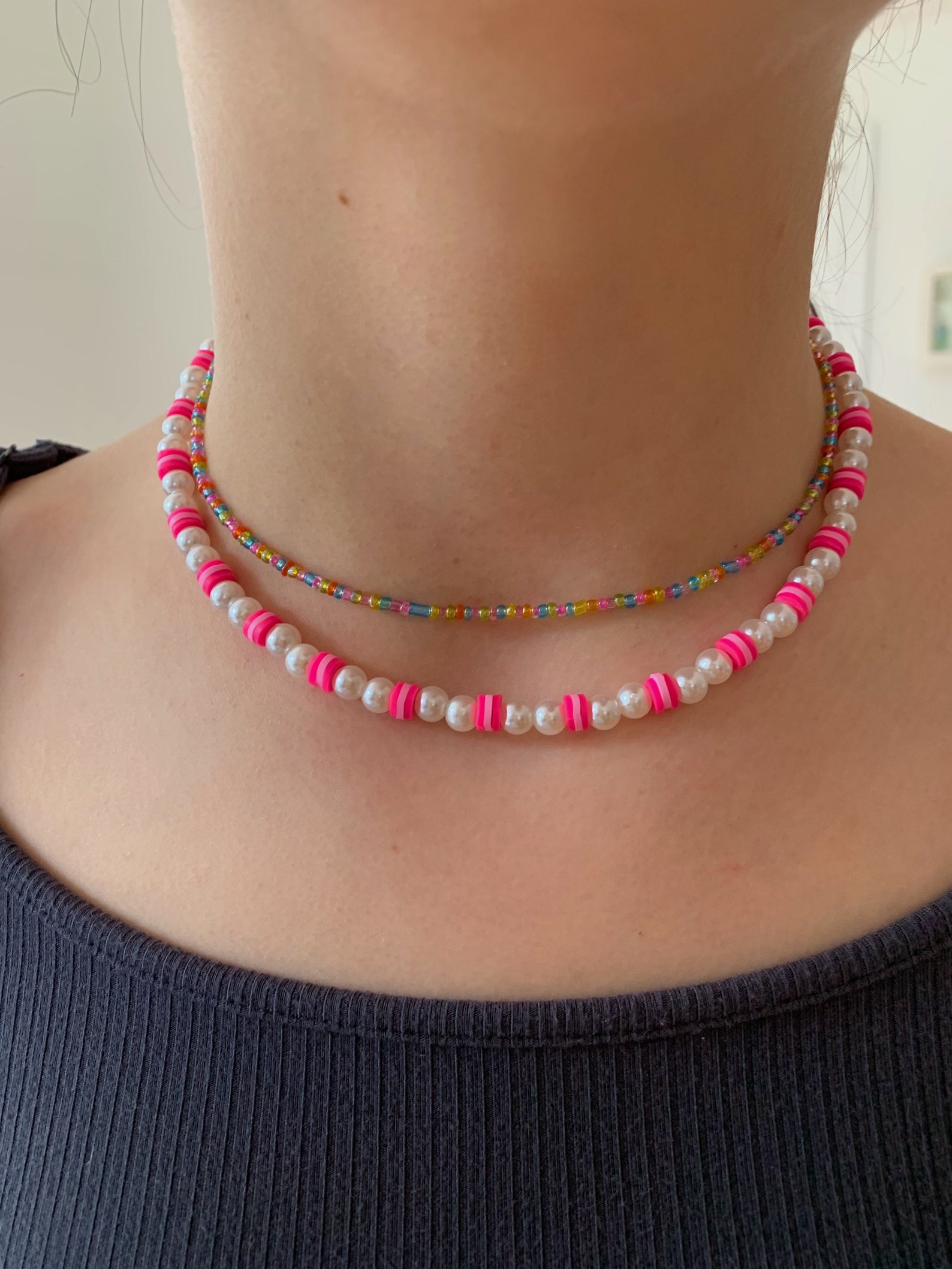 Preppy Pearl Necklace Etsy