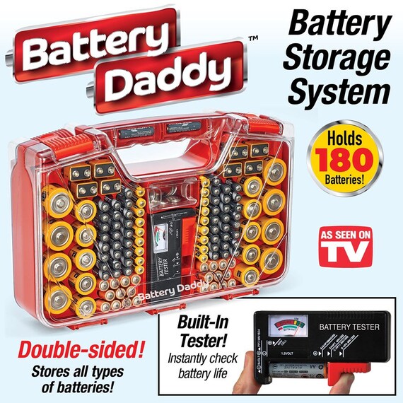 Battery Daddy Battery Organizer and Storage Case with Tester Etsy