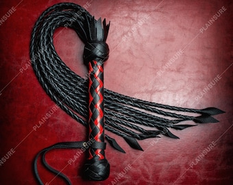 Heavy Duty Cat O Nine Tails Stingy Whip Genuine Leather Flogger