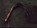 Leather Flogger Heavy Duty Thuddy Impact Whip Handmade Premium Leather Wooden Handle