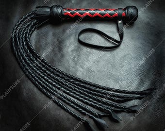 Cat-o-nne Tals Leather Flogger for Slave Whppng - BDSM Fetsh Spankng Braded Bondage Whp