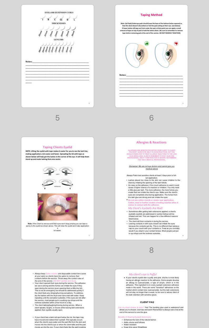 CLASSIC Eyelash Extensions Training Manual Instant PDF | Etsy