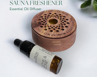 Sauna Freshener Aromatherapy: Cedar & Beeswax Diffuser for Sauna - Peppermint and Eucalyptus Essential Oil
