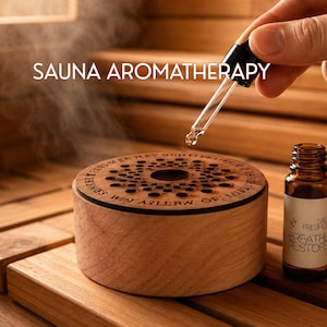 Sauna Freshener Aromatherapy: Cedar & Beeswax Diffuser for Sauna - Peppermint and Eucalyptus Essential Oil