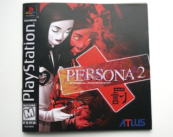Handmade manual for retro game, ps1, rpg, horror, modern manual for retro game, persona 2, indie game manual, eternal punishment