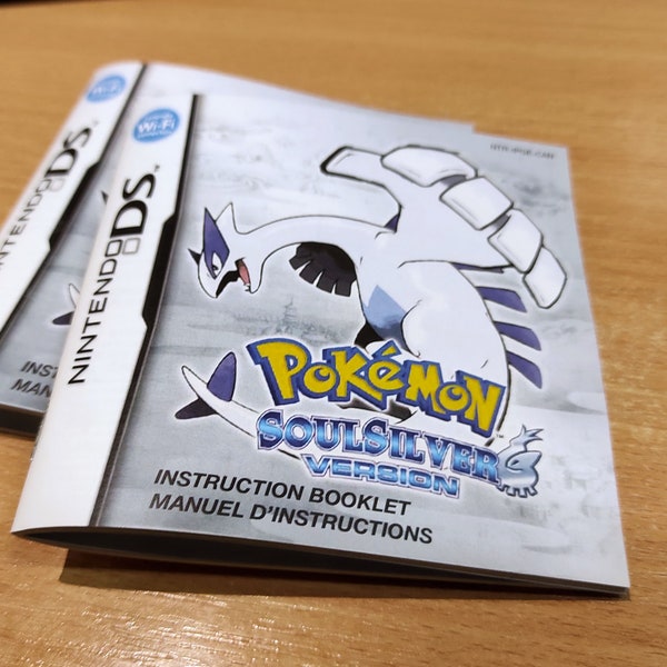 Manual reproduction for DS game - SoulSilver - Pokemon - handmade reproduction print - replacement manual - documents - repro print - 203