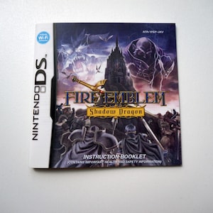 Manual reproduction for DS game - Fire Emblem - Shadow Dragon - handmade reproduction print - replacement manual - documents - repro print