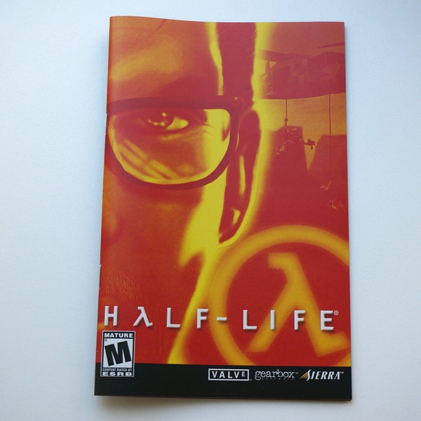 Manual for retro games, first-person shooter, ps2, Half-Life 2, replacement document, inset, ps2 manual, repro, indie game manual