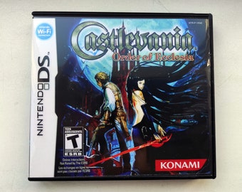 Castlevania: Order of Ecclesia - DS Repro Print Inset with plastic Box - replacment box with cover for ds games - handmade print - 011