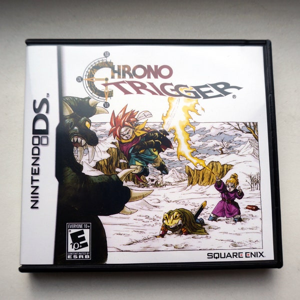 Chrono Trigger DS Repro Print Inset with repro plastic game Box, replacment box with cover for ds games, handmade print for retrogamer, 001