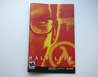 Manual for retro games, first-person shooter, ps2, Half-Life 2, replacement document, inset, ps2 manual, repro, indie game manual