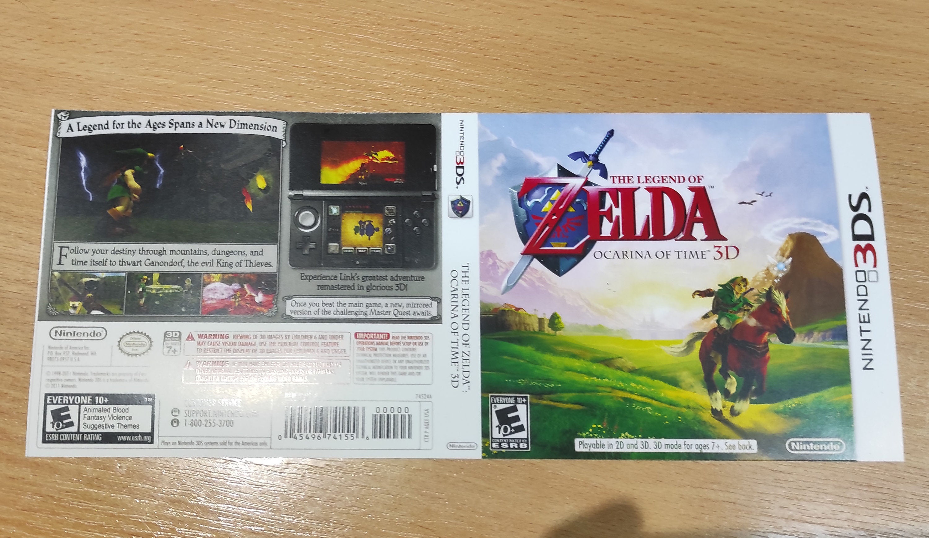 Inset for the Legend of Zelda: Ocarina of Time 3D Repro Print