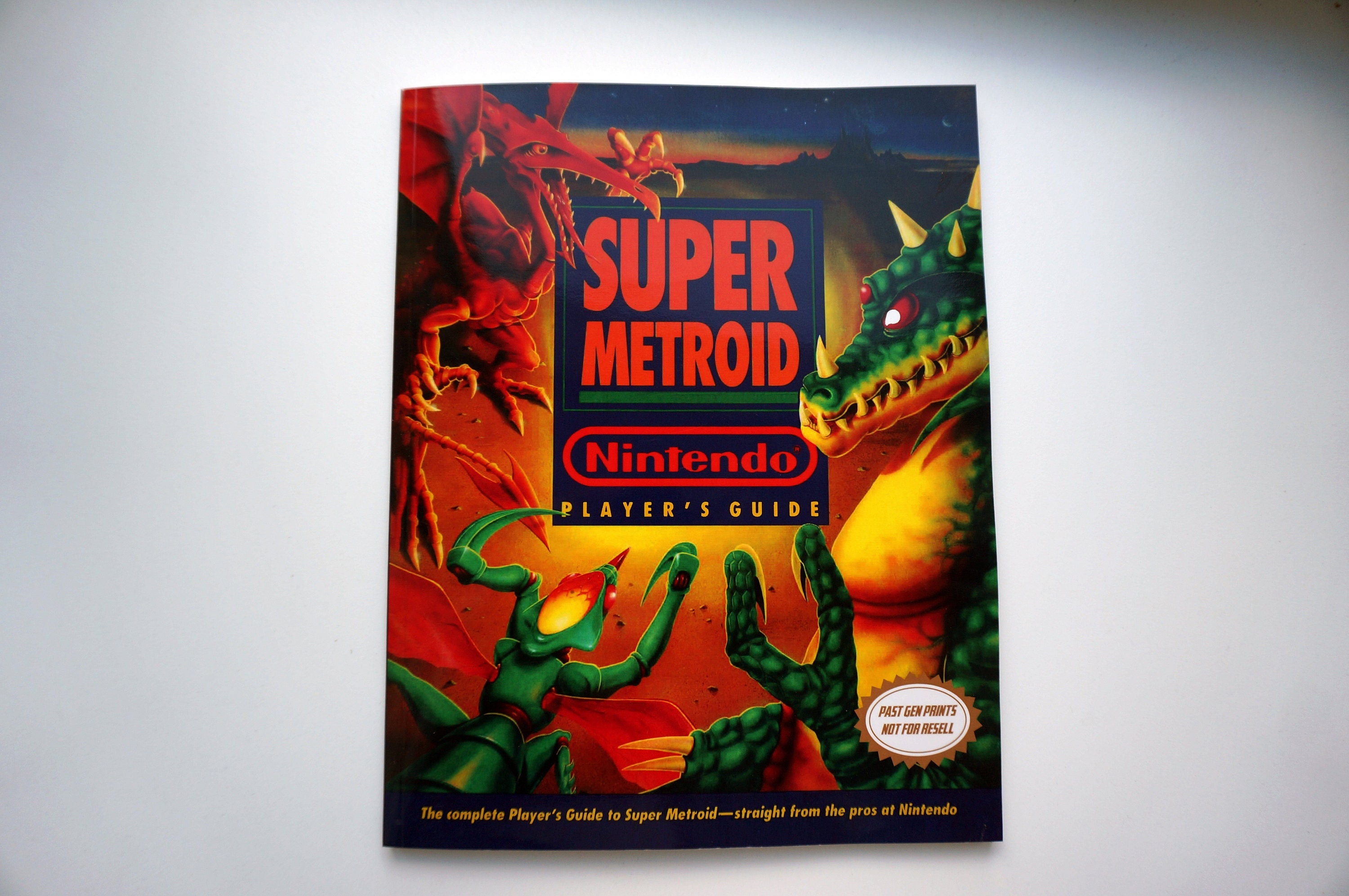 Handmade reproduction for SNES guide, Super Metroid, Player's Guide, handmade reproduction, replacement guide, documents, repro print, 015