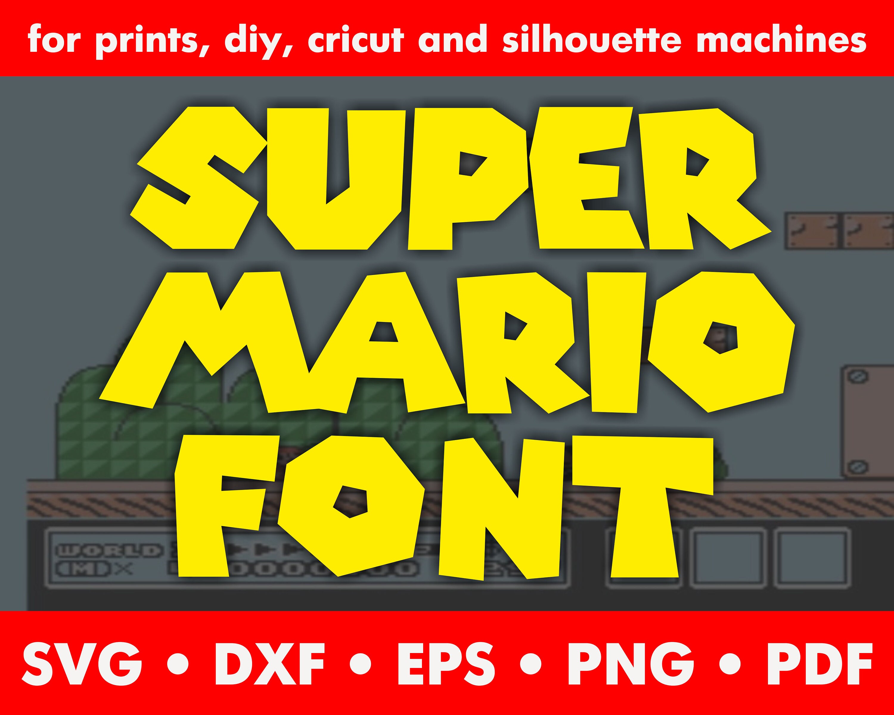 Font Inspired Super Mario Game Svg Dxf Eps Png Pdf Snes Etsy