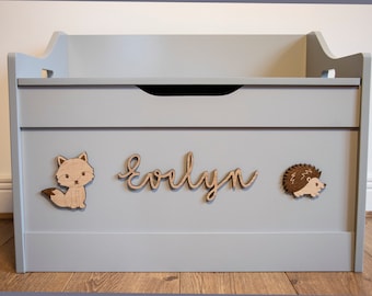 Personalised Toy Box - Soft Grey