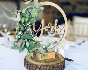 Wedding Table Centrepiece - hoop & stand